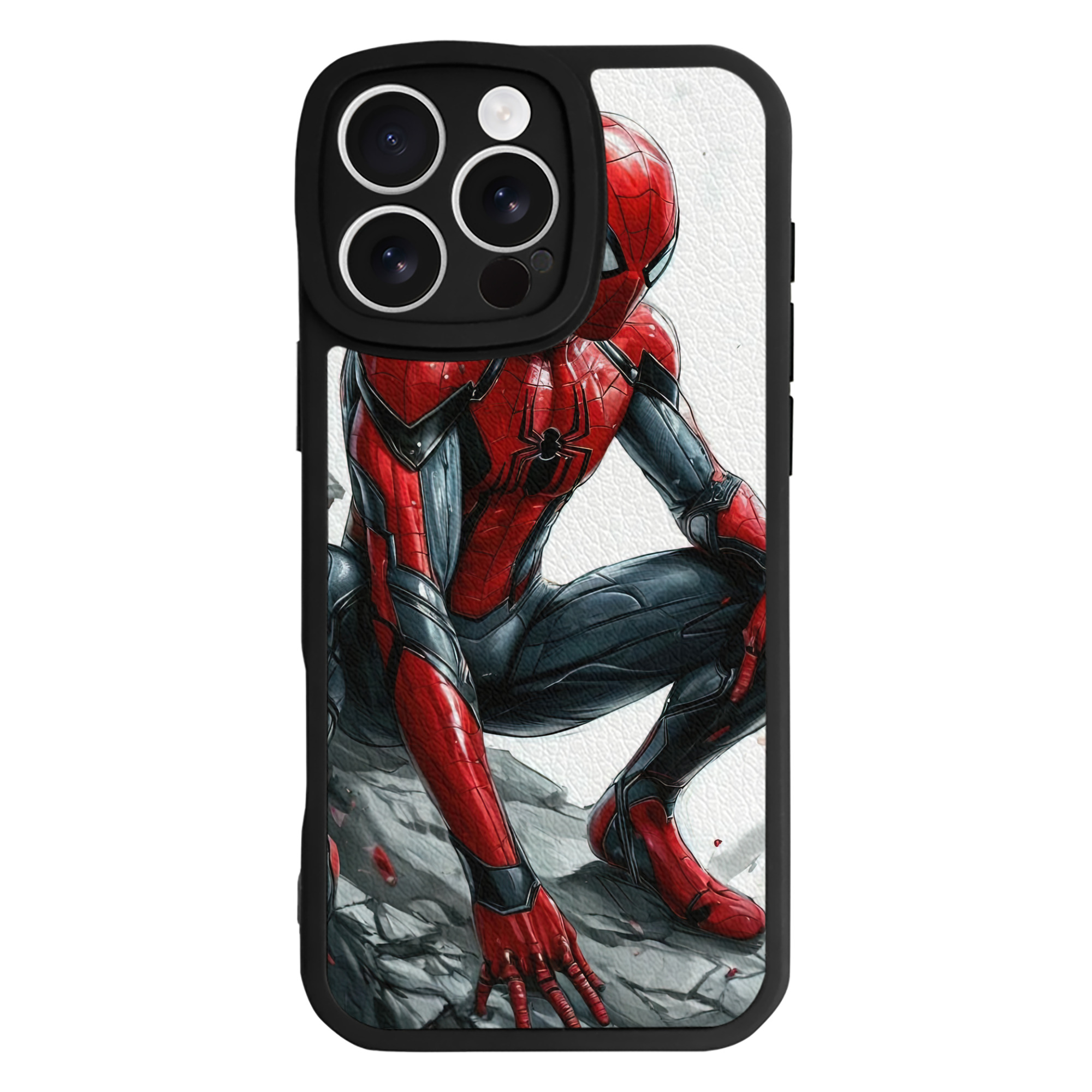 （画像用） Spider Man スパイダーマン 【iPhone 16シリーズ対応】シリコンスマホケース（レザー調） 材質：シリコン